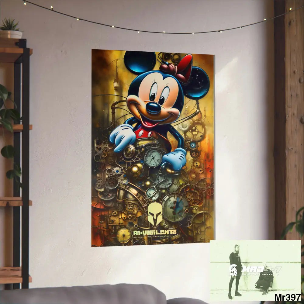 A1-Vigilante Sparta SuperResolution Micky Mouse Steampunk Graphic Matte Vertical Posters Poster