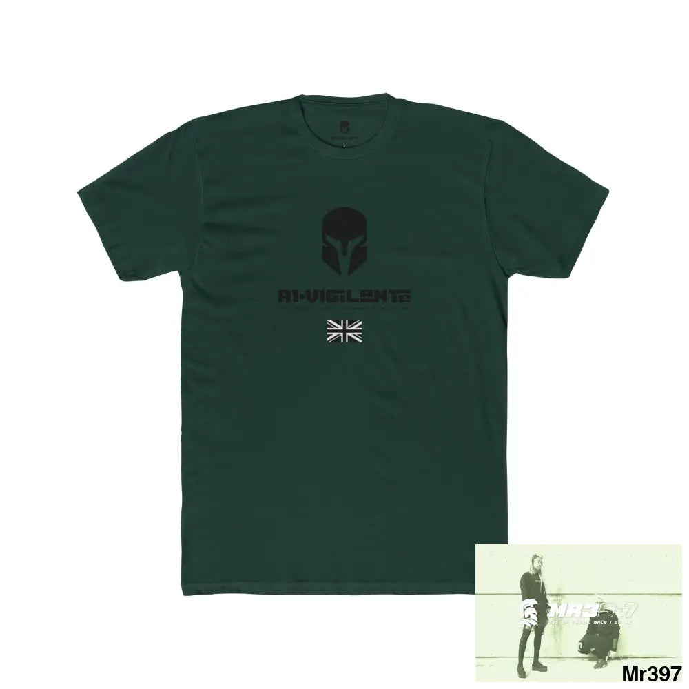 A1-Vigilante Sparta Tactical GB 2012 My Work Colwyn Bay to and from there Men’s Cotton Crew Tee Solid Forest Green / S