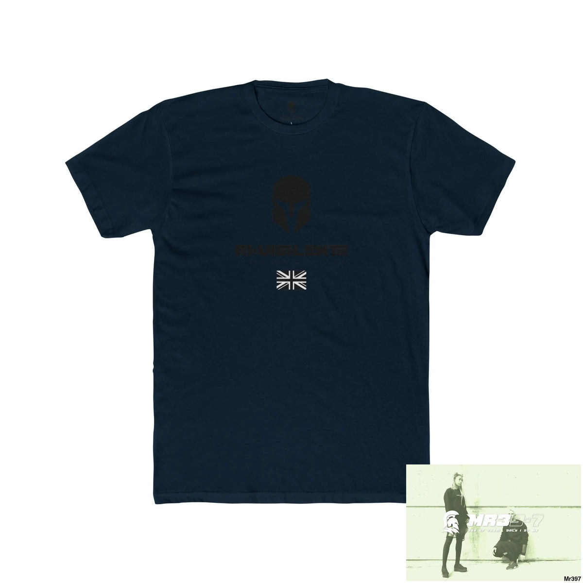A1-Vigilante Sparta Tactical GB 2012 My Work Colwyn Bay to and from there Men’s Cotton Crew Tee Solid Midnight Navy