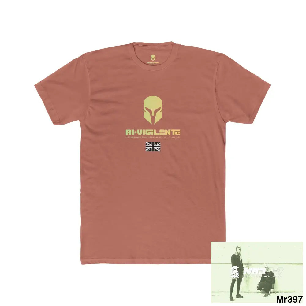 A1-Vigilante Sparta Tactical GB 2012 My Work Colwyn`Bay to and from there Men’s Cotton Crew Tee Solid Desert Pink / S
