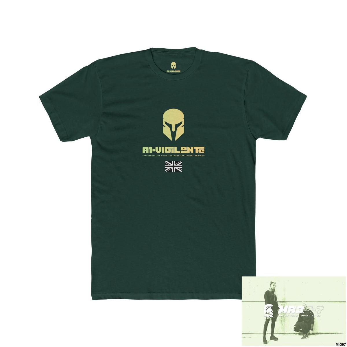 A1-Vigilante Sparta Tactical GB 2012 My Work Colwyn`Bay to and from there Men’s Cotton Crew Tee Solid Forest Green / S