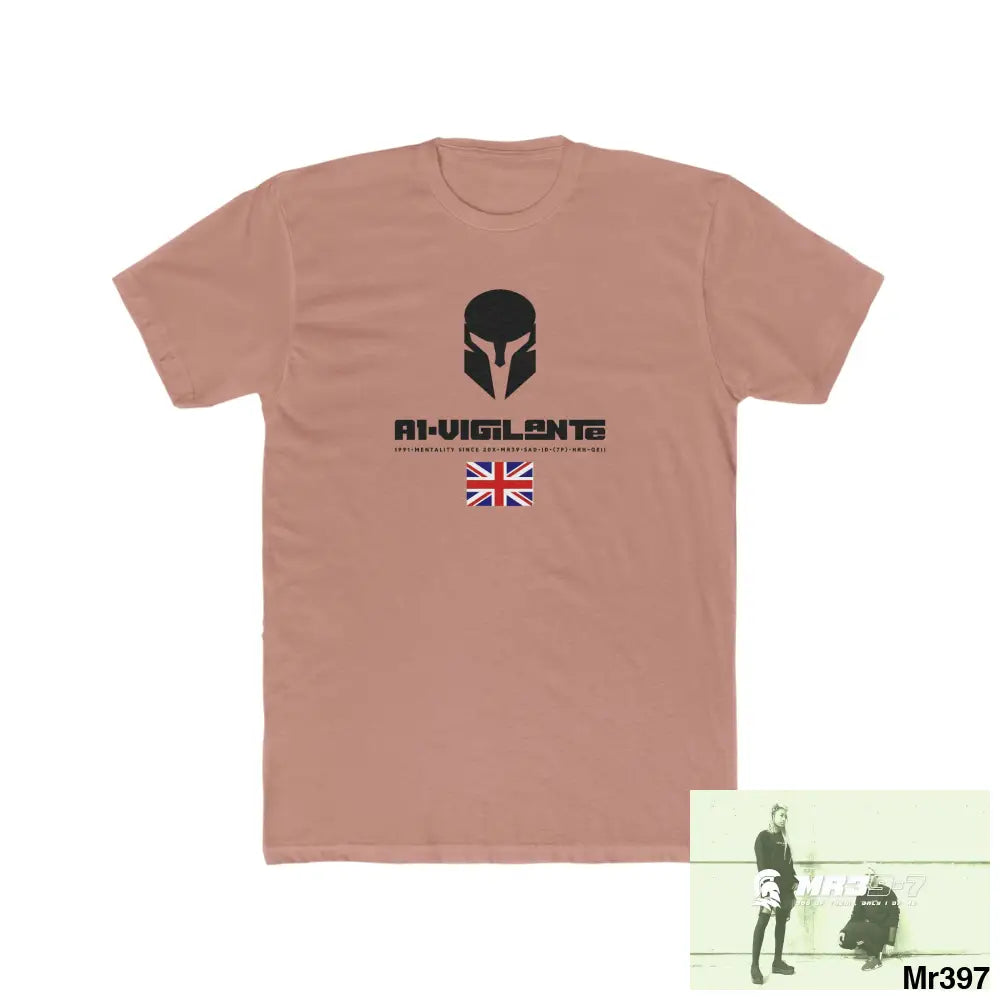 A1-Vigilante Sparta Telford & Wrekin -My home 2018 - Men’s Cotton Crew Tee Solid Desert Pink / S T-Shirt
