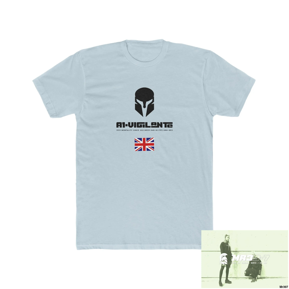 A1-Vigilante Sparta Thailand 02-16 Men’s Cotton Crew Tee Solid Light Blue / S T-Shirt
