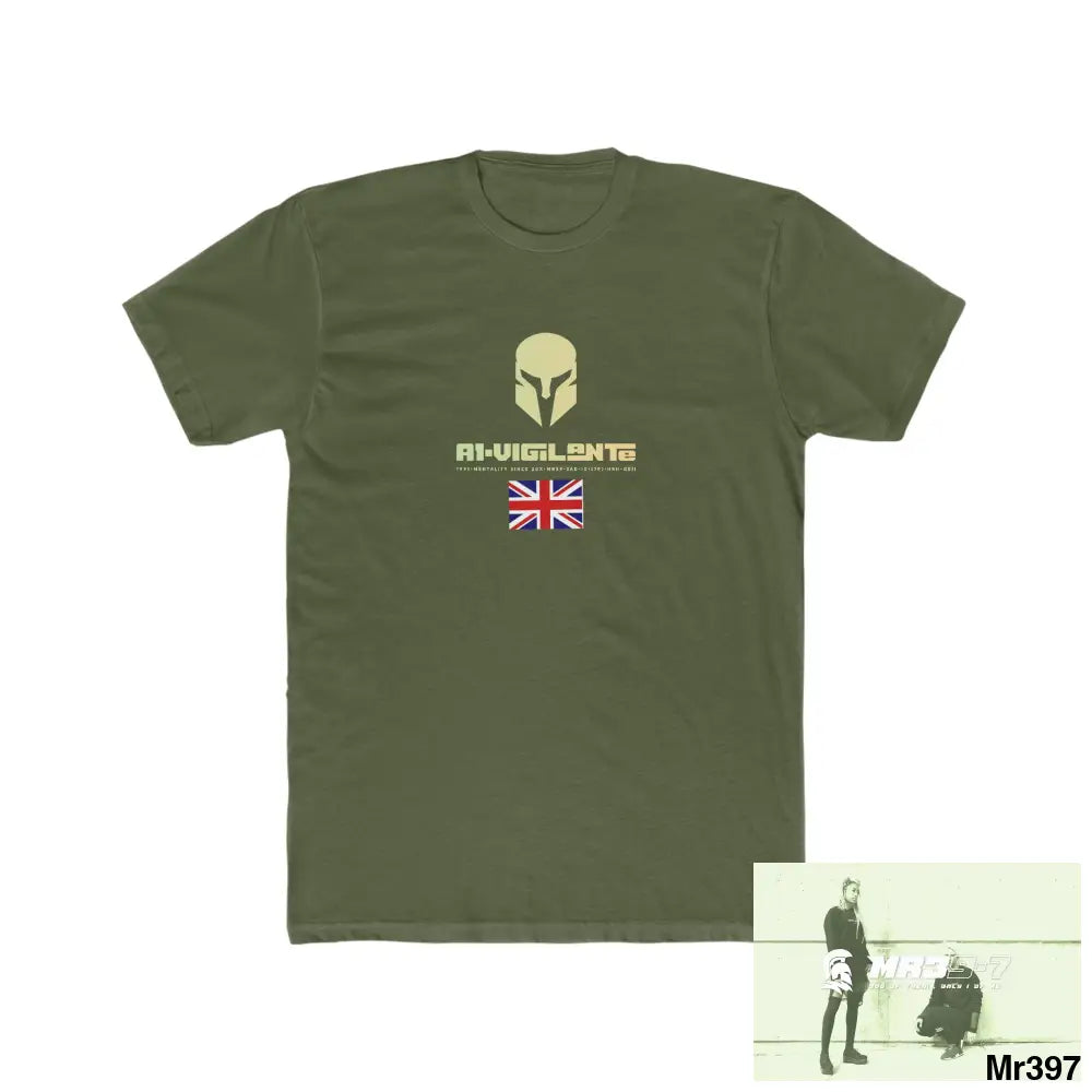 A1-Vigilante Sparta Thailand 02-16 Men’s Cotton Crew Tee Solid Military Green / XS T-Shirt