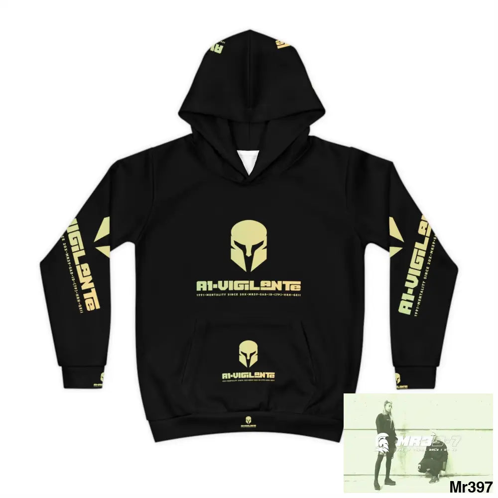 A1.Vigilante -Sparta with Tactical inside hood A1 Who dares Wins Mentality -. Children’s Hoodie (AOP) All Over Prints