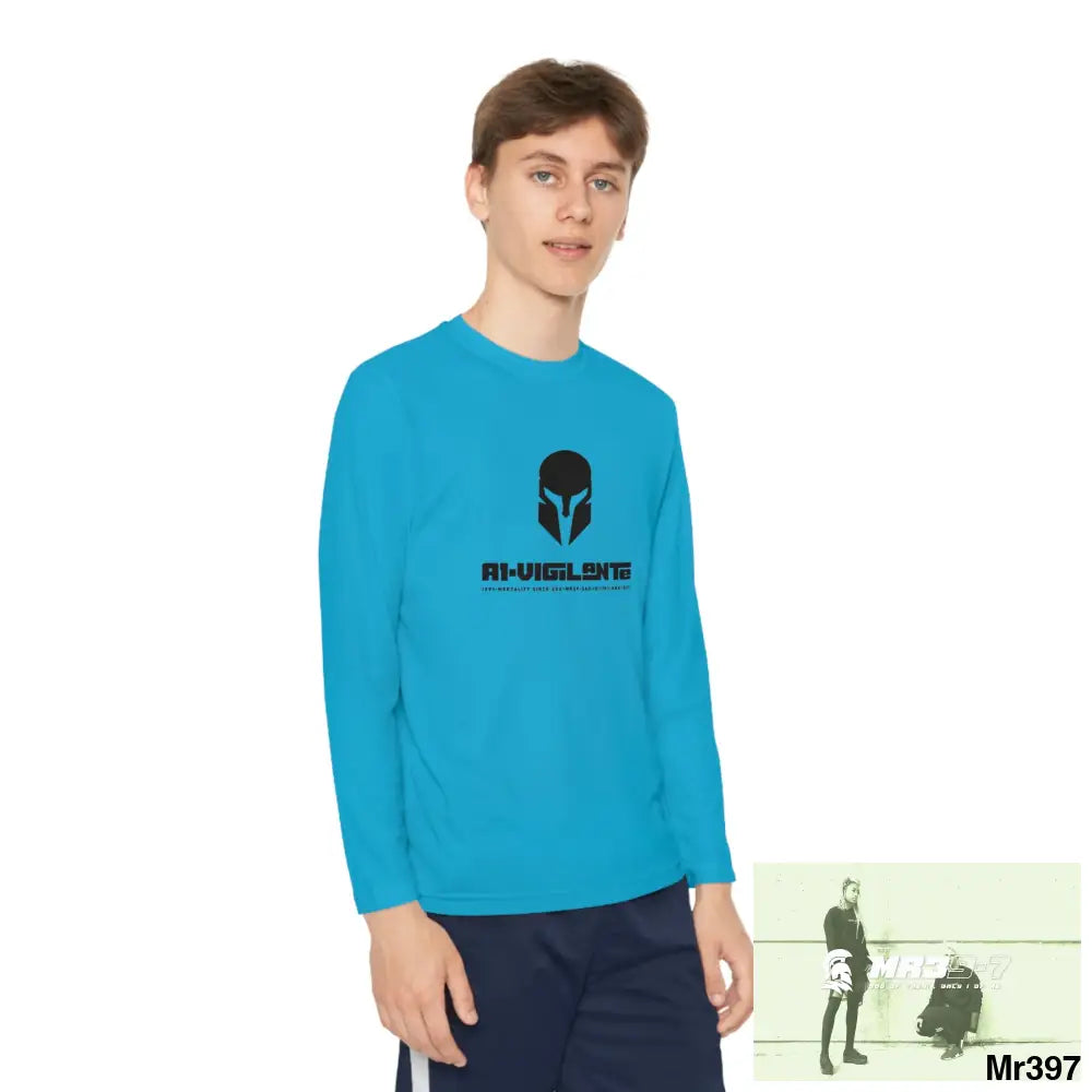 A1-Vigilante Sparta Youth Long Sleeve Competitor Tee Atomic Blue / L Kids clothes