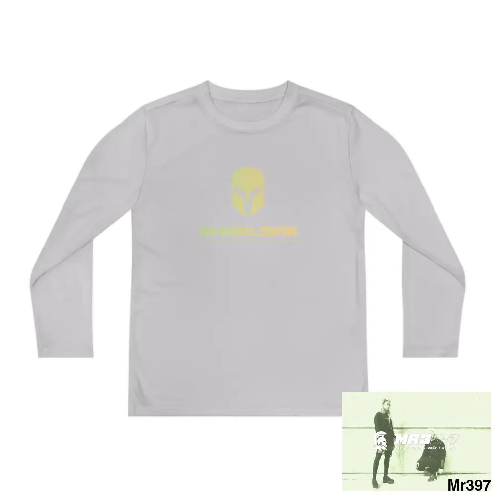 A1-Vigilante Sparta Youth Long Sleeve Competitor Tee Silver / S Kids clothes