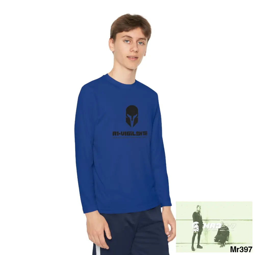 A1-Vigilante Sparta Youth Long Sleeve Competitor Tee True Royal / M Kids clothes