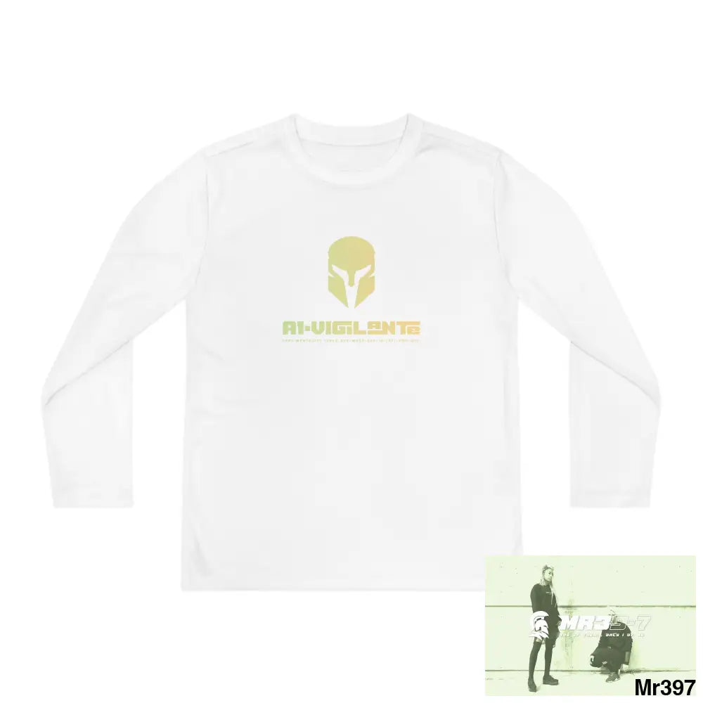 A1-Vigilante Sparta Youth Long Sleeve Competitor Tee White / S Kids clothes