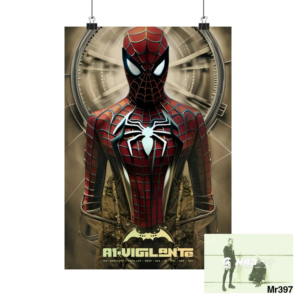 A1-Vigilante Steampunk SpiderMan Graphic Matte Vertical Posters 11’’ x 16’’ / Matte Poster