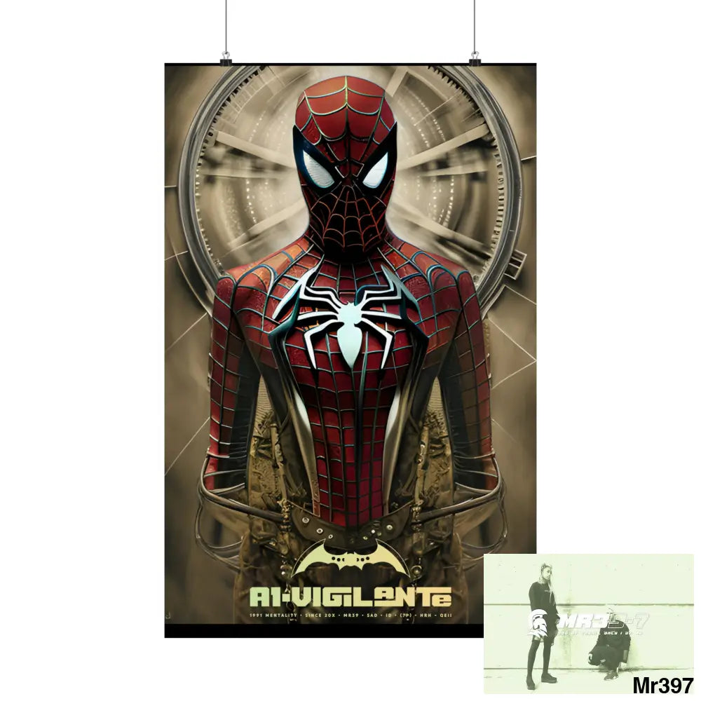 A1-Vigilante Steampunk SpiderMan Graphic Matte Vertical Posters 22’’ x 34’’ / Matte Poster