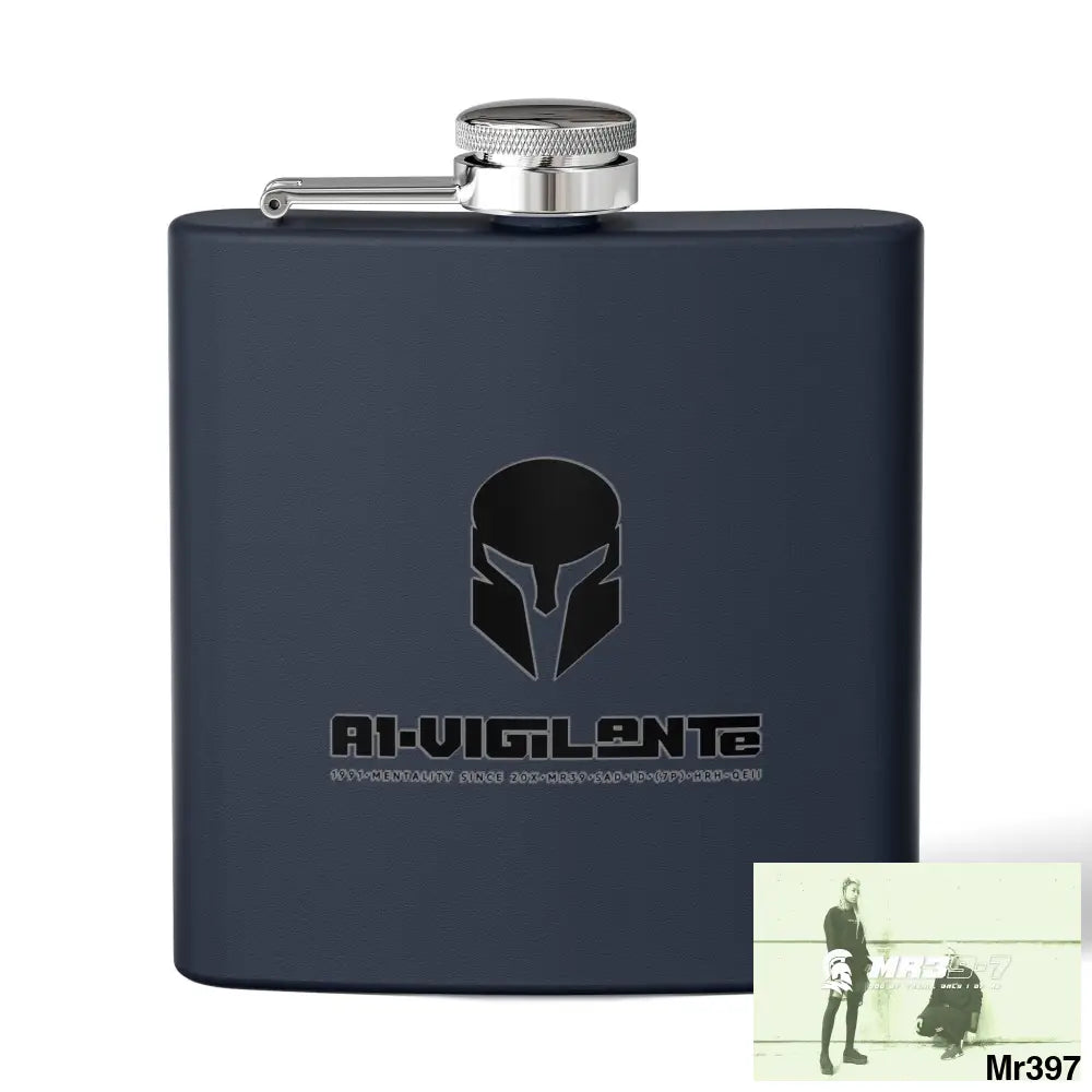 A1 Vigilante Stylish Stainless Steel Flask for Tea/ Coffee Lovers - 6oz Personalized Gift 6oz / Navy Mug