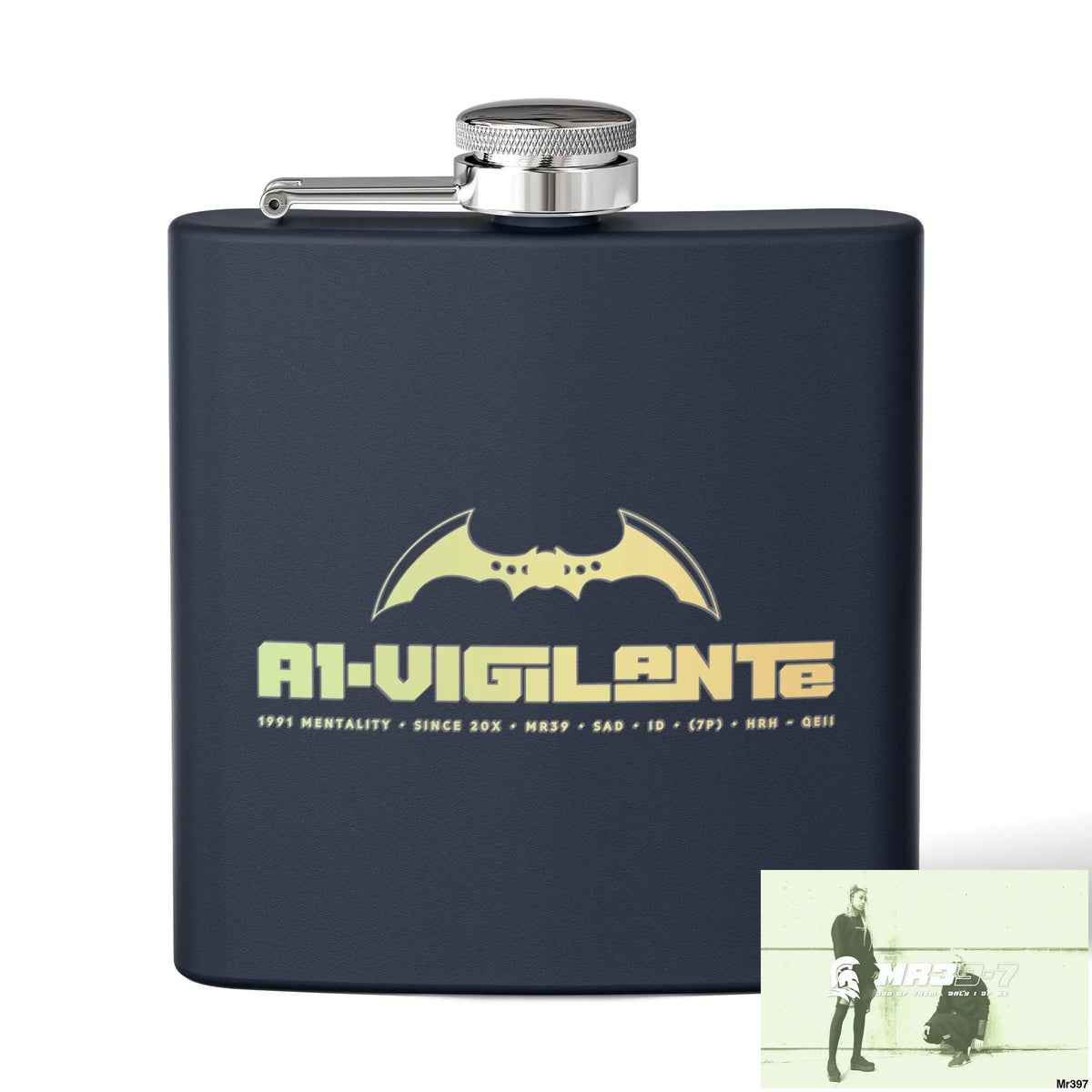 A1 Vigilante Stylish Stainless Steel Flask for Tea/ Coffee Lovers - 6oz Personalized Gift 6oz / Navy Mug