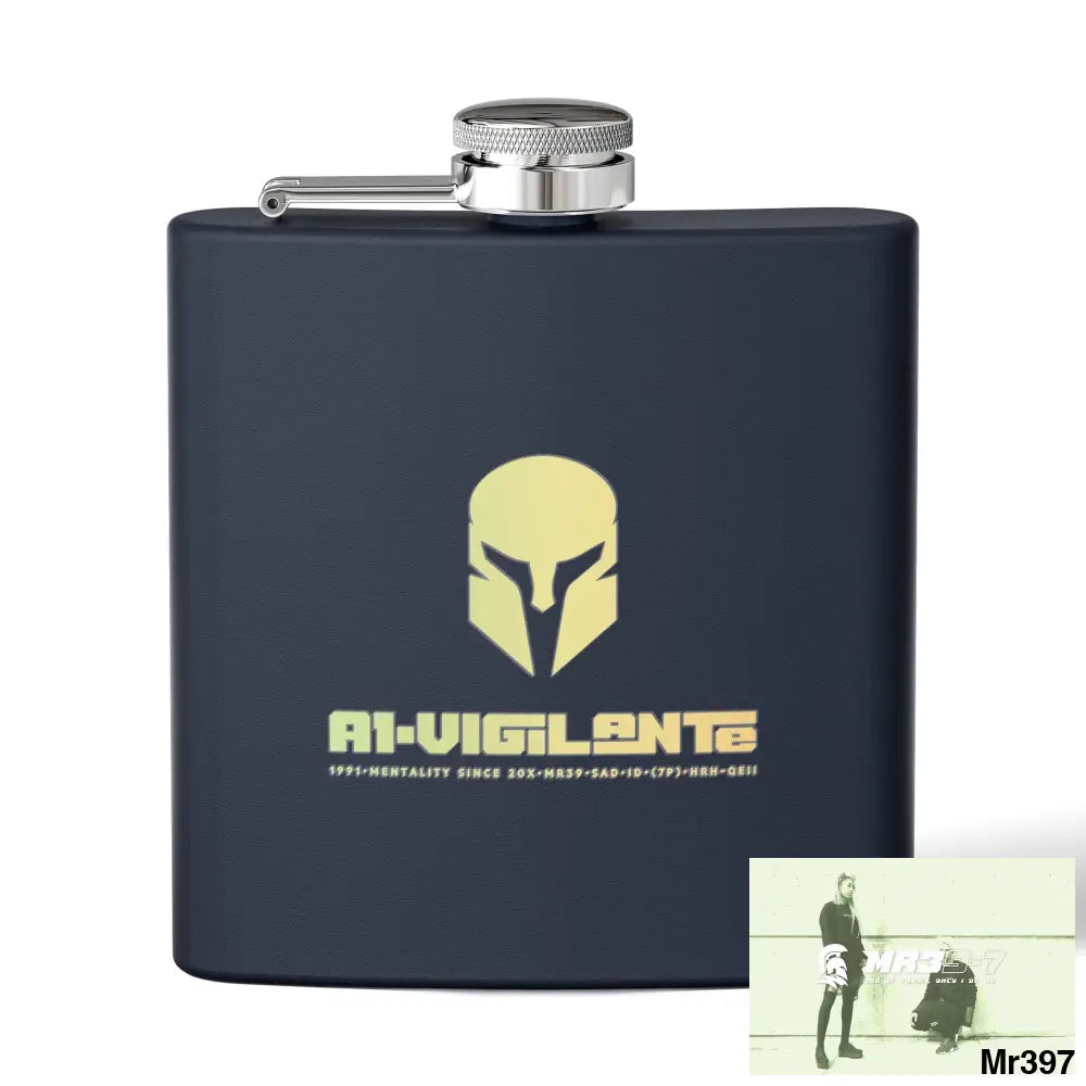A1 Vigilante Stylish Stainless Steel Flask for Tea/ Coffee Lovers - 6oz Personalized Gift 6oz / Navy Mug