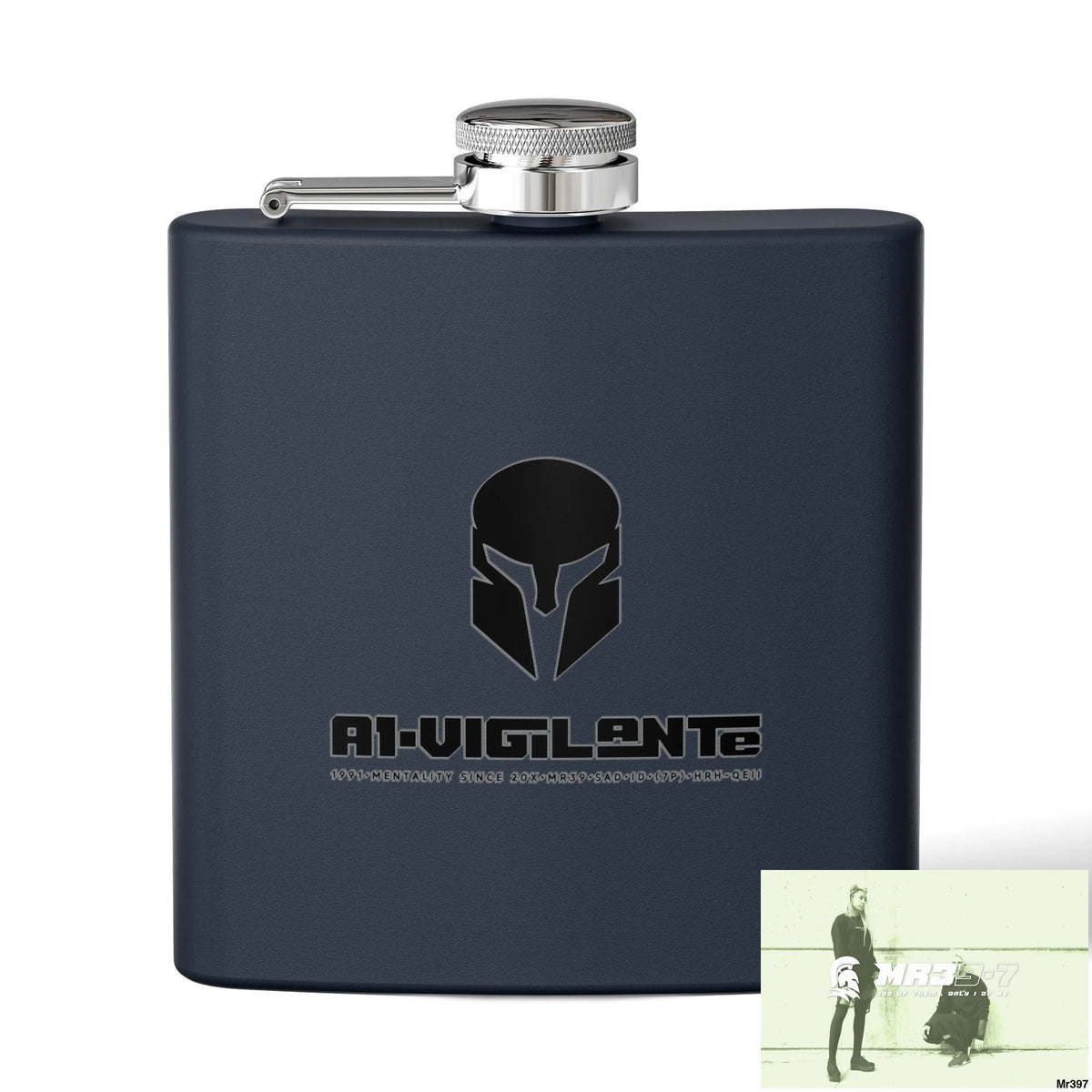 A1 Vigilante Stylish Stainless Steel Flask for Tea/ Coffee Lovers - 6oz Personalized Gift 6oz / Navy Mug
