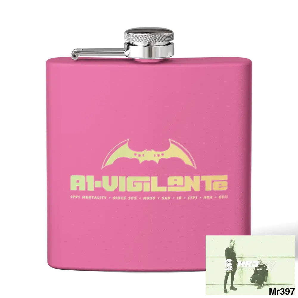 A1 Vigilante Stylish Stainless Steel Flask for Tea/ Coffee Lovers - 6oz Personalized Gift 6oz / Pink Mug