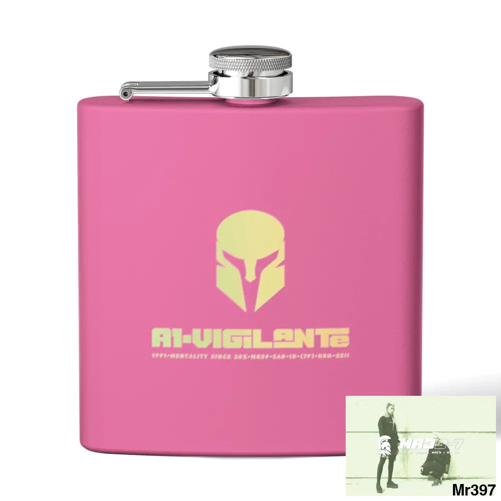 A1 Vigilante Stylish Stainless Steel Flask for Tea/ Coffee Lovers - 6oz Personalized Gift 6oz / Pink Mug
