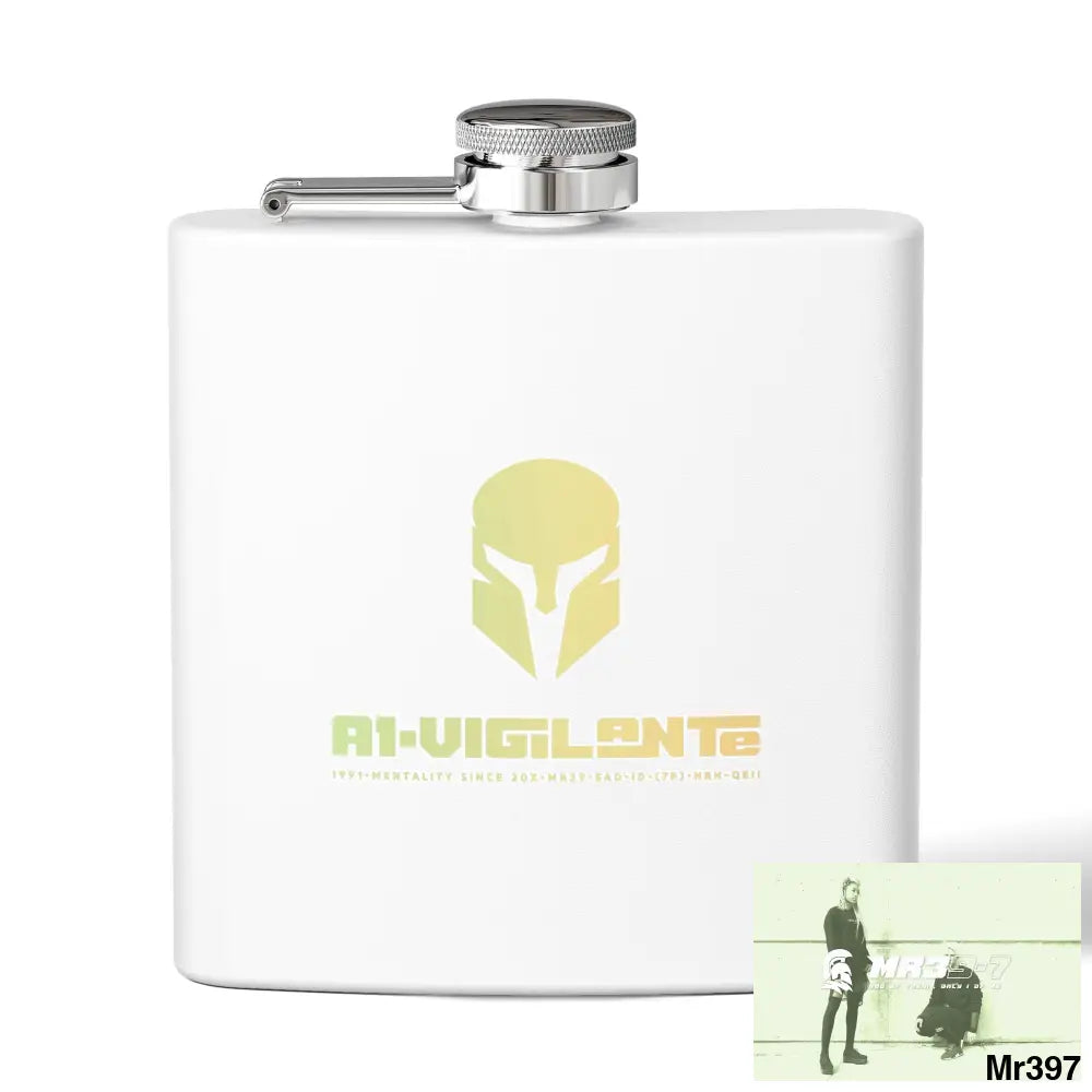 A1 Vigilante Stylish Stainless Steel Flask for Tea/ Coffee Lovers - 6oz Personalized Gift 6oz / White Mug