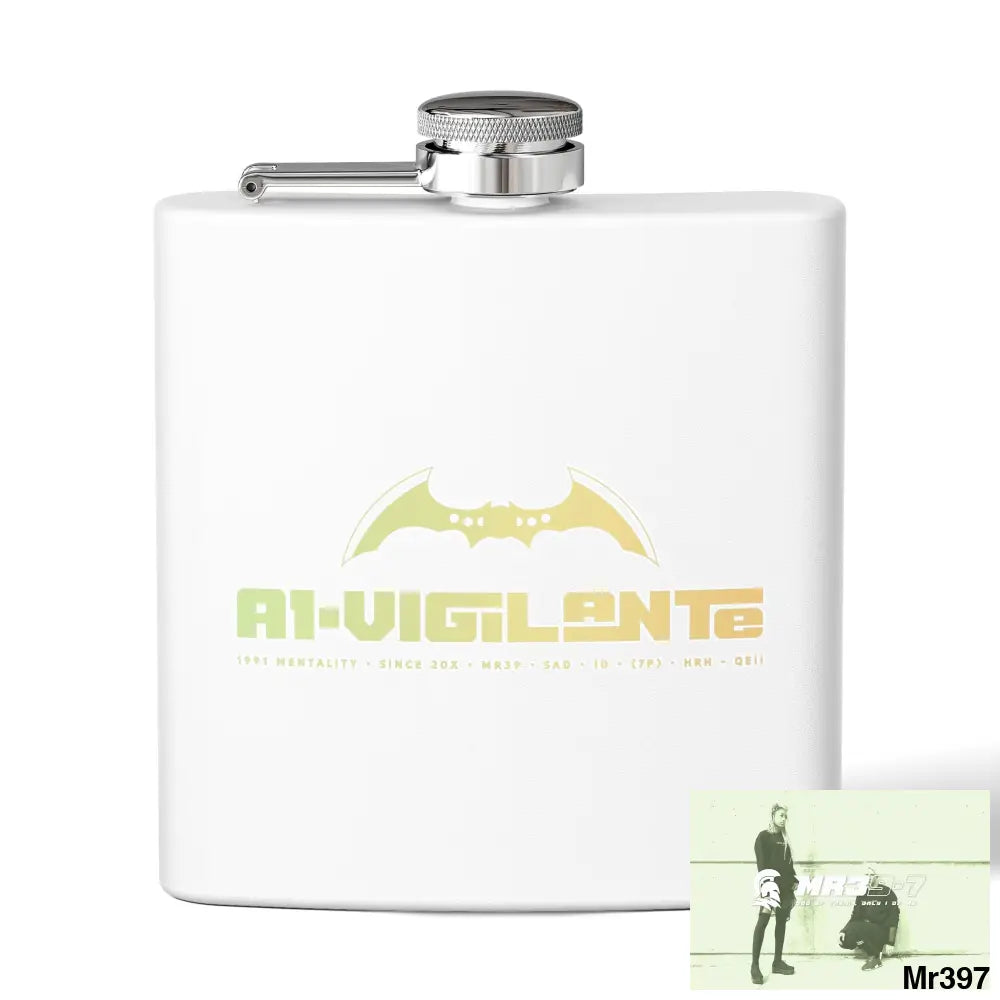 A1 Vigilante Stylish Stainless Steel Flask for Tea/ Coffee Lovers - 6oz Personalized Gift 6oz / White Mug