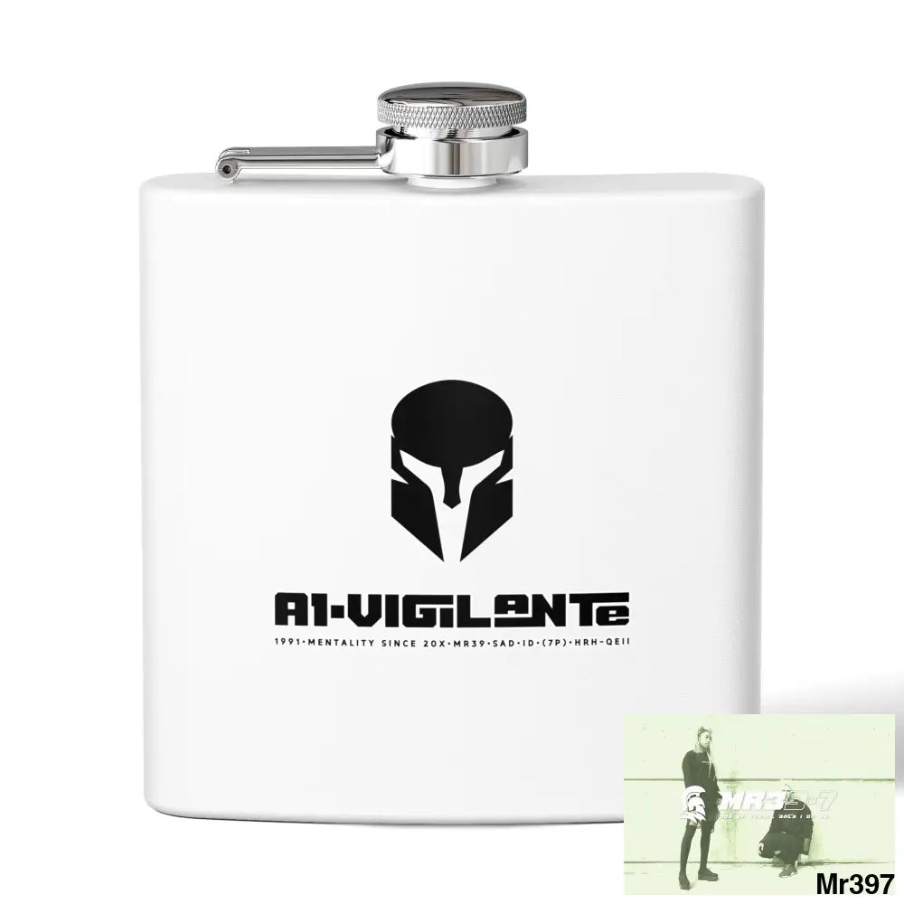 A1 Vigilante Stylish Stainless Steel Flask for Tea/ Coffee Lovers - 6oz Personalized Gift 6oz / White Mug