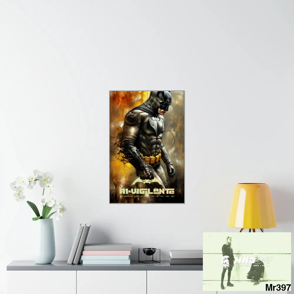 A1-Vigilante Super Resolution Batpain Steampunk Graphic Matte Vertical Posters 20″ x 30″ / Matte Poster