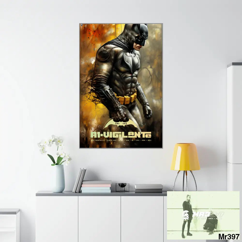 A1-Vigilante Super Resolution Batpain Steampunk Graphic Matte Vertical Posters 36’’ x 54’’ / Matte Poster