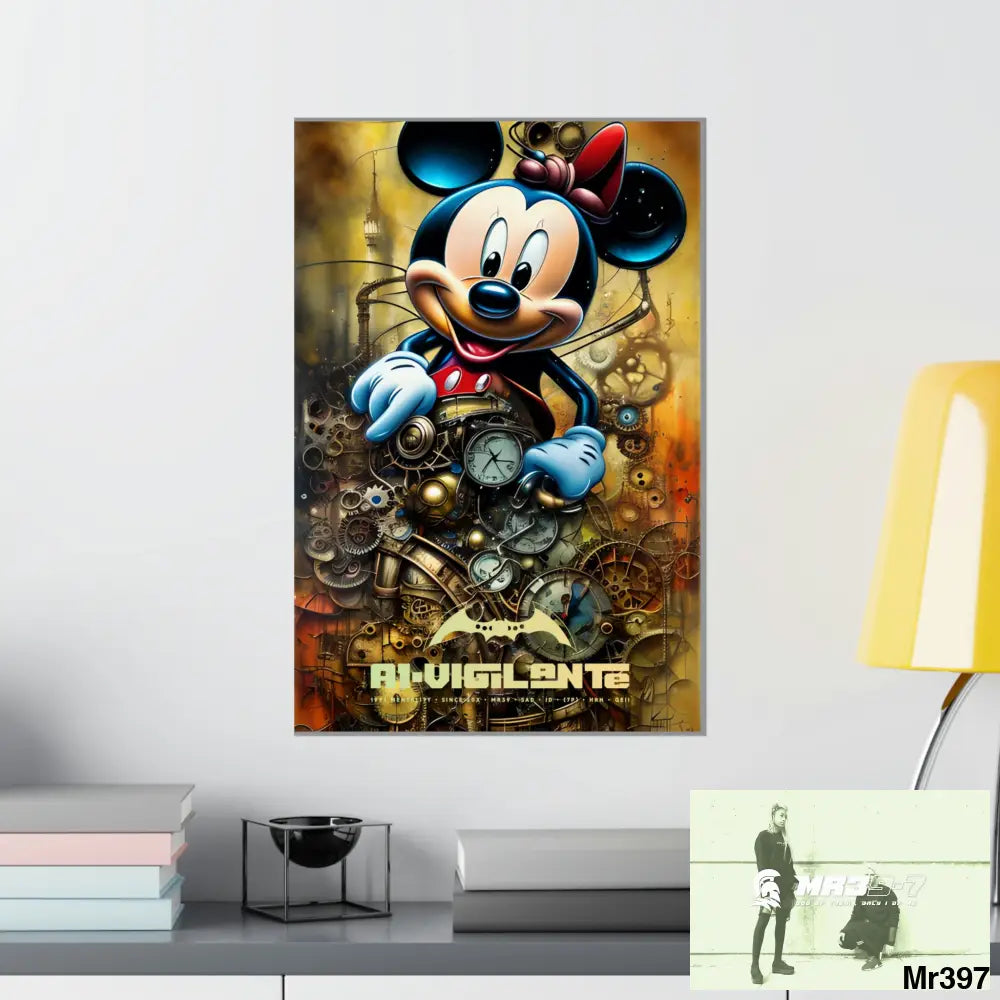 A1-Vigilante SuperResolution Micky Mouse Steampunk Graphic Matte Vertical Posters 16″ x 24″ / Matte Poster