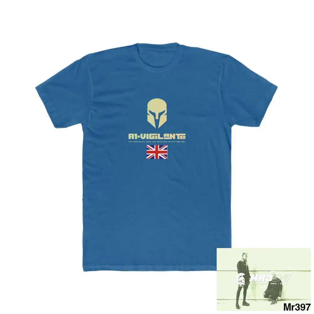 A1-Vigilante Telford & Wrekin -My home 2018 - Men’s Cotton Crew Tee Solid Cool Blue / S T-Shirt