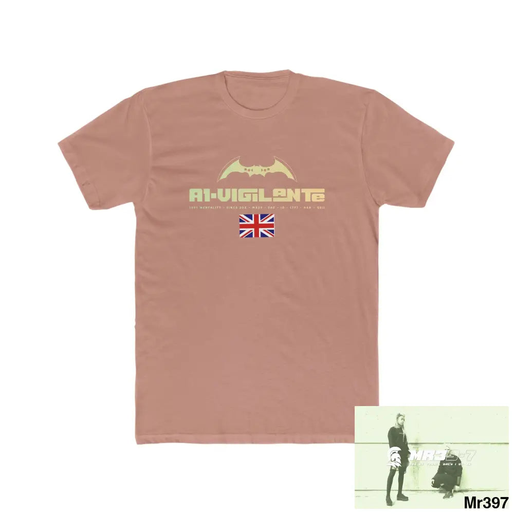 A1-Vigilante Thailand 02-16 Men’s Cotton Crew Tee Solid Desert Pink / S T-Shirt