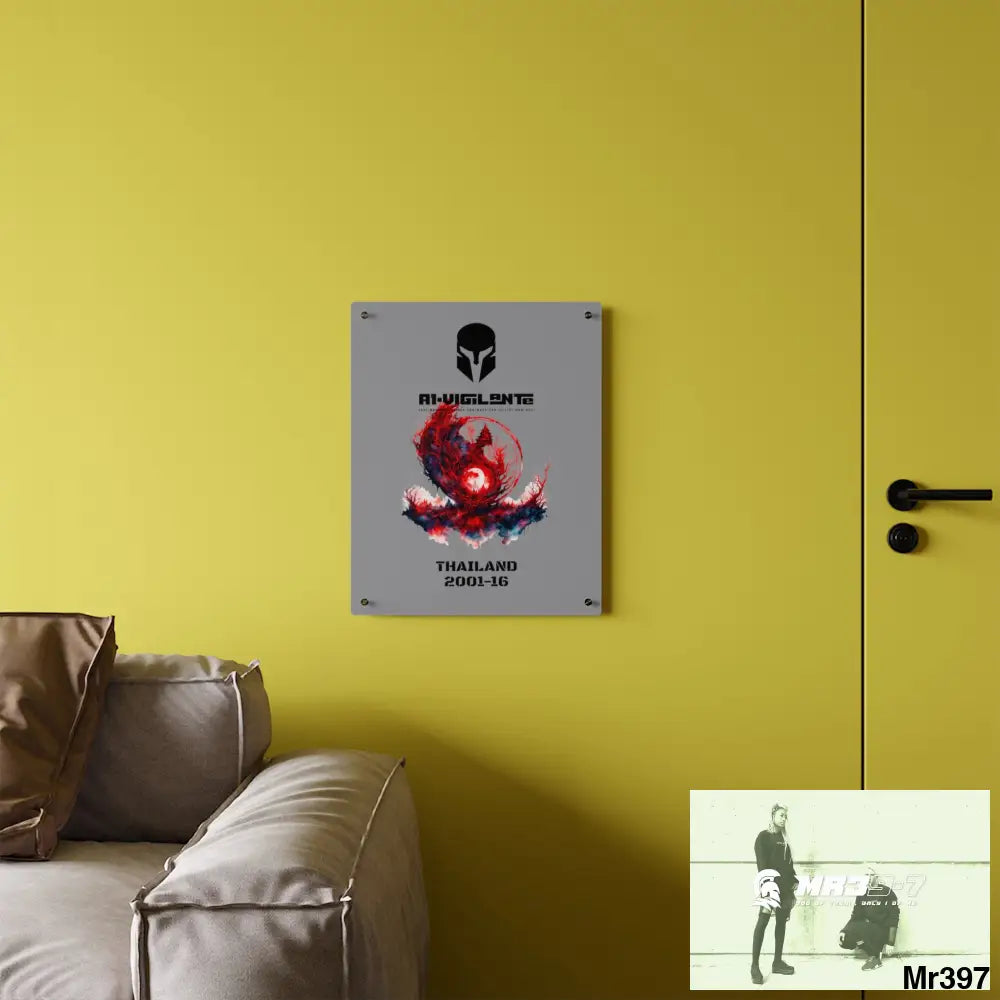 A1-Vigilante Thailand 2001-16 Abstract Yin-Yang Symbol in Red and Black- Acrylic Wall Art Panels Home Decor