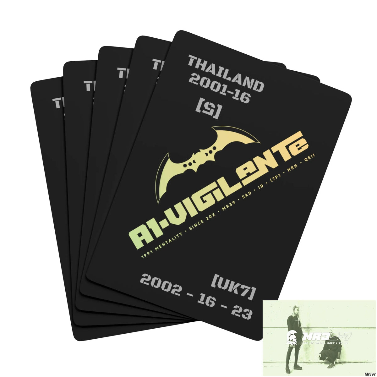 A1-Vigilante Thailand /UK Ltd Edition Custom Poker Cards 2.5’’ x 3.5’’ / White / Semi Glossy Paper products