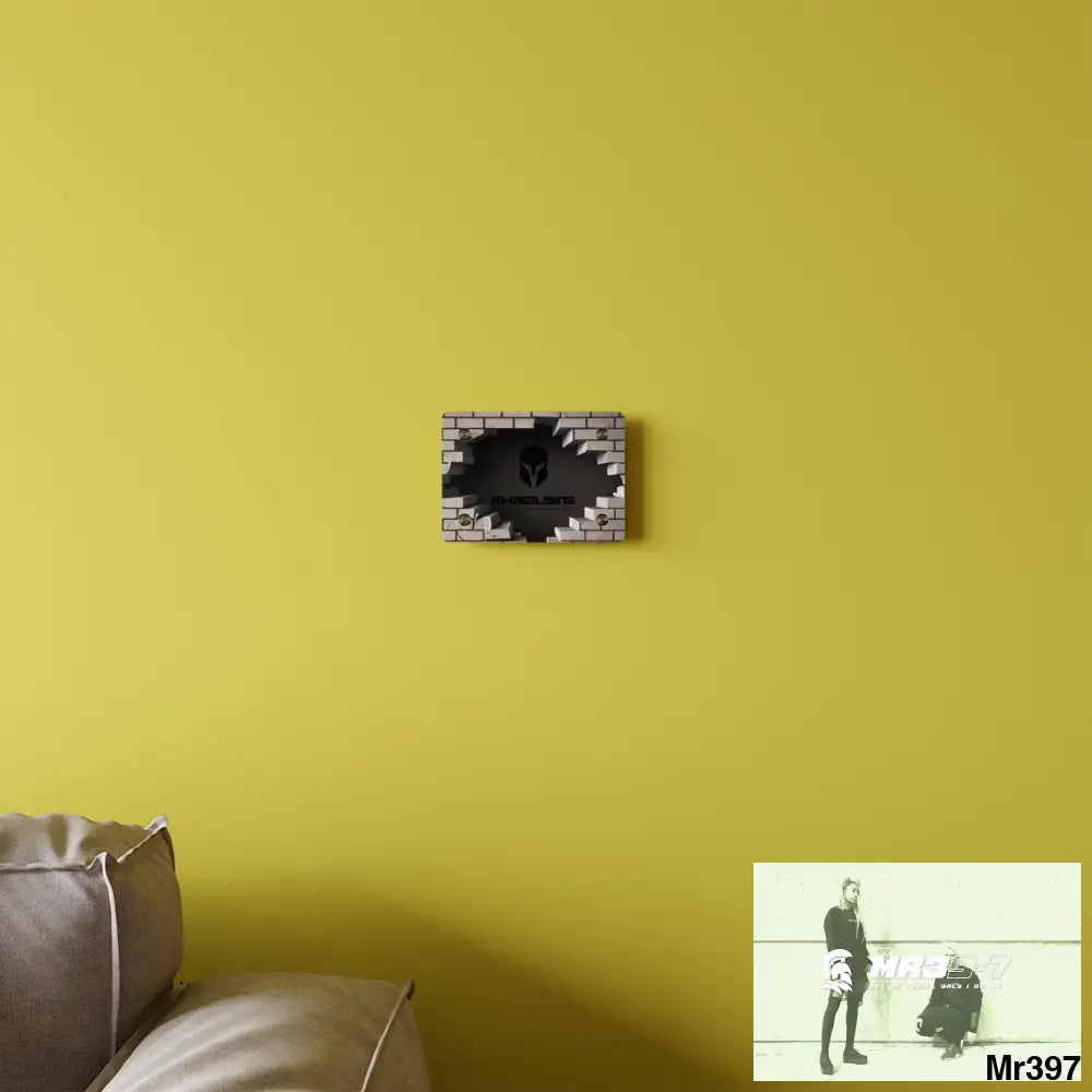 A1-Vigilante Through the 3D Cracked Brick Wall Graphic Acrylic Art Panels Home Decor