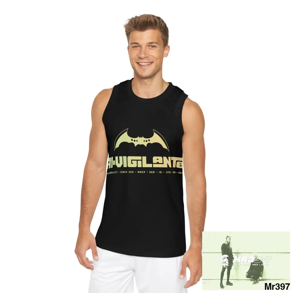 A1- Vigilante Unisex Basketball Jersey (AOP) XS / Black rib All Over Prints