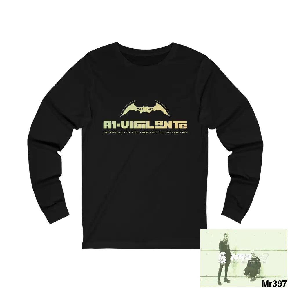 A1.Vigilante Unisex Jersey Long Sleeve Tee S / Black Long-sleeve