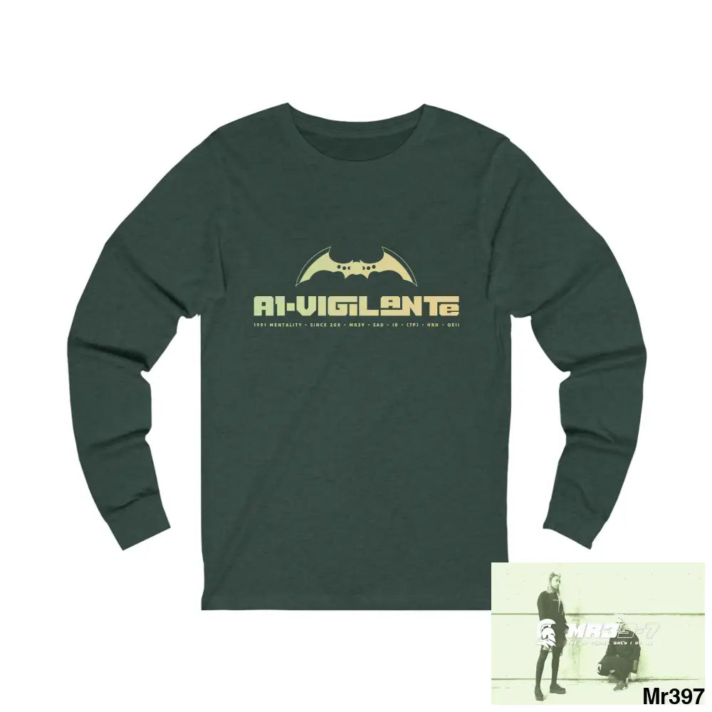 A1.Vigilante Unisex Jersey Long Sleeve Tee S / Heather Forest Long-sleeve