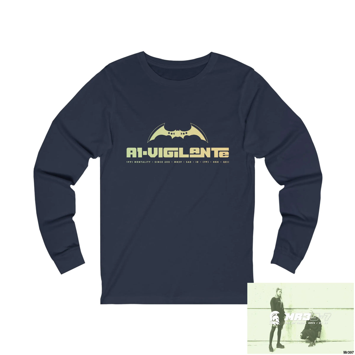 A1.Vigilante Unisex Jersey Long Sleeve Tee S / Navy Long-sleeve