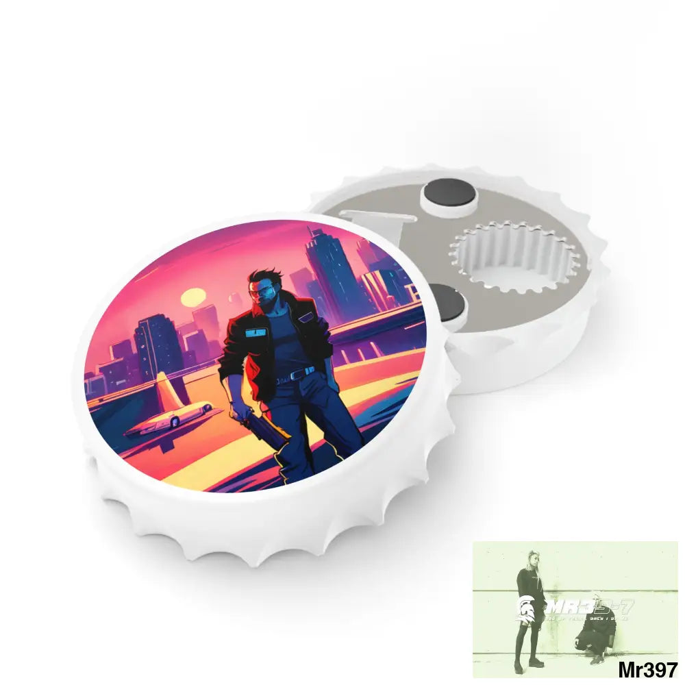 A1-Vigilante Vice theme Magnetic Bottle Opener One size / White Accessories