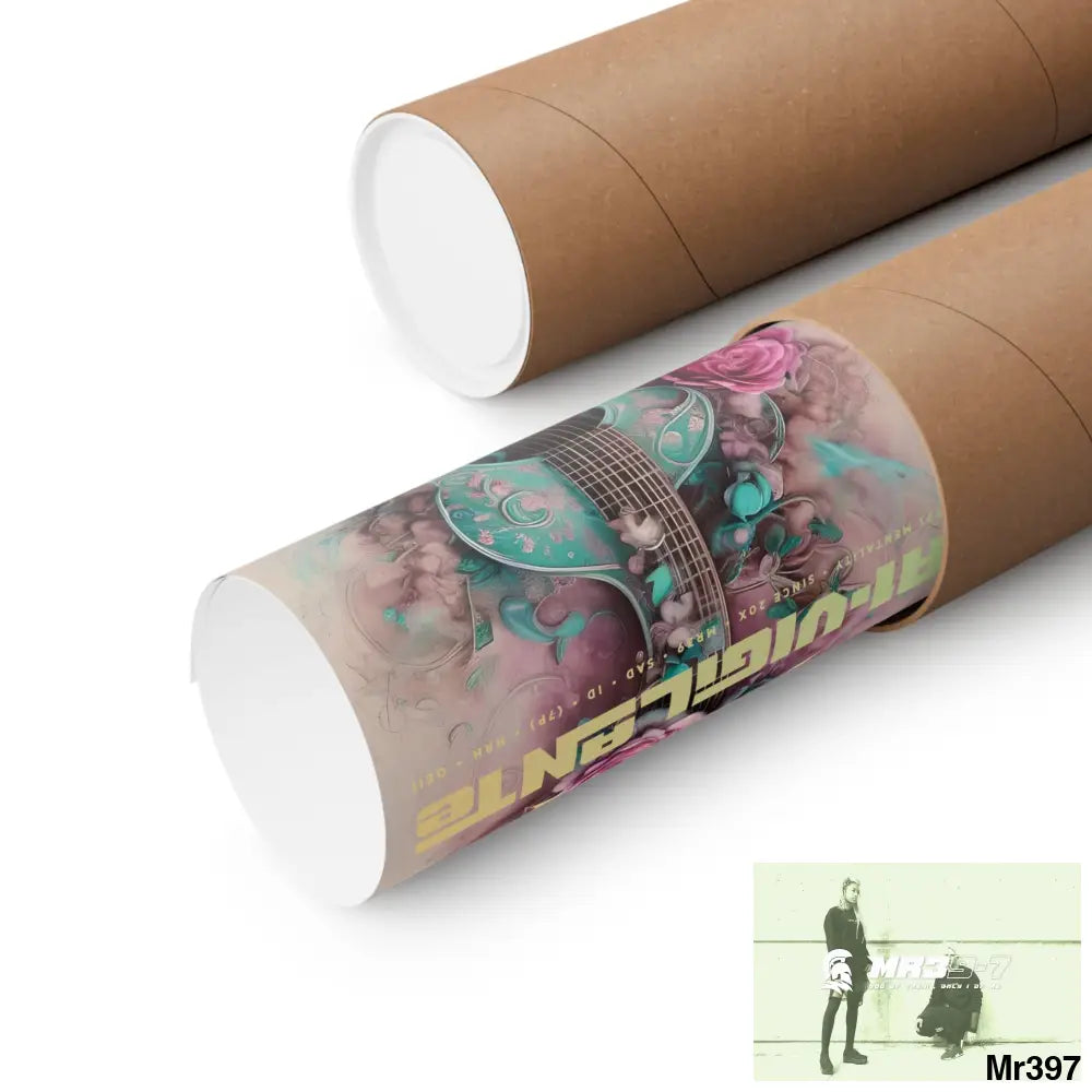 A1 Vigilante with pink roses and guitar Matte Vertical Posters Poster