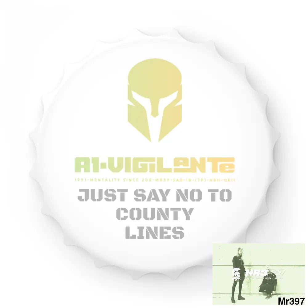 A1- VigilanteSparta Edition Just Say No To County Lines Bottle Opener One size / White Accessories