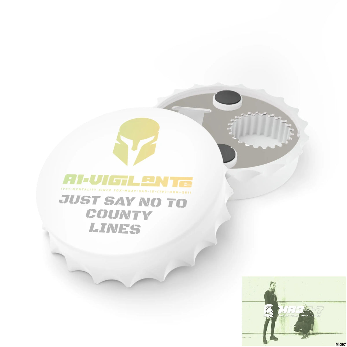 A1- VigilanteSparta Edition Just Say No To County Lines Bottle Opener One size / White Accessories