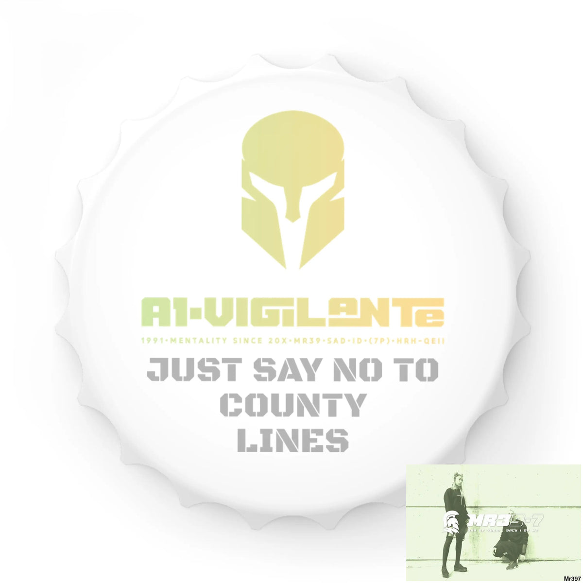 A1- VigilanteSparta Edition Just Say No To County Lines Bottle Opener One size / White Accessories