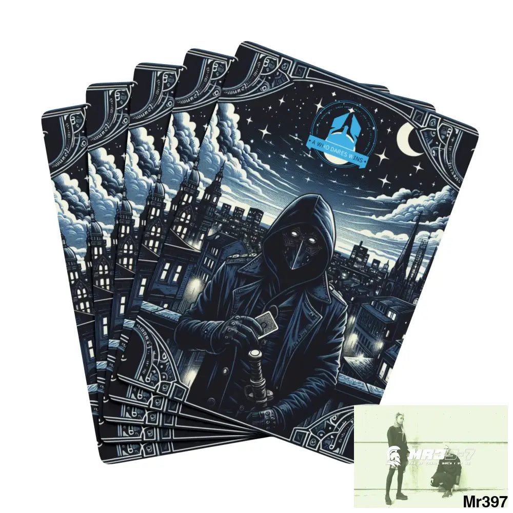 A1-Who Dares AI Gwynedd Vigilante Themed Ltd Edition Custom Poker Cards 2.5’’ x 3.5’’ / White / Semi Glossy Paper