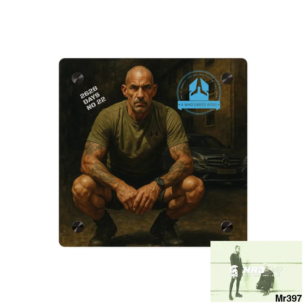 A1 Who Dares Wins 2628 days Death Flat Covert Failures Ltd Edition no 22 from France Acrylic Wall Art Panels 8’’ x 8’’