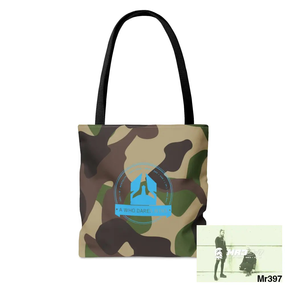 A1-Who Dares Wins Camo Tote Bag (AOP) Bags
