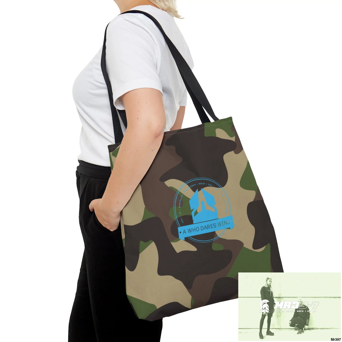 A1-Who Dares Wins Camo Tote Bag (AOP) Bags