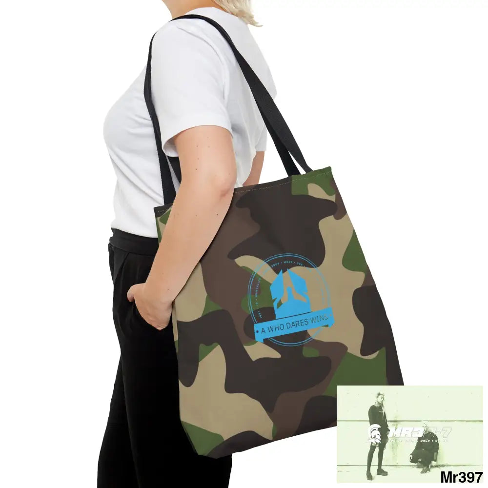 A1-Who Dares Wins Camo Tote Bag (AOP) Bags