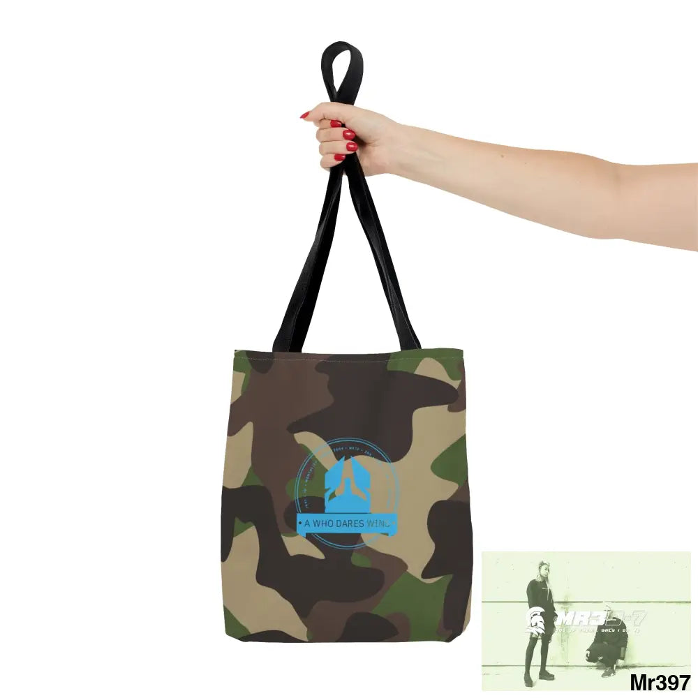 A1-Who Dares Wins Camo Tote Bag (AOP) Bags