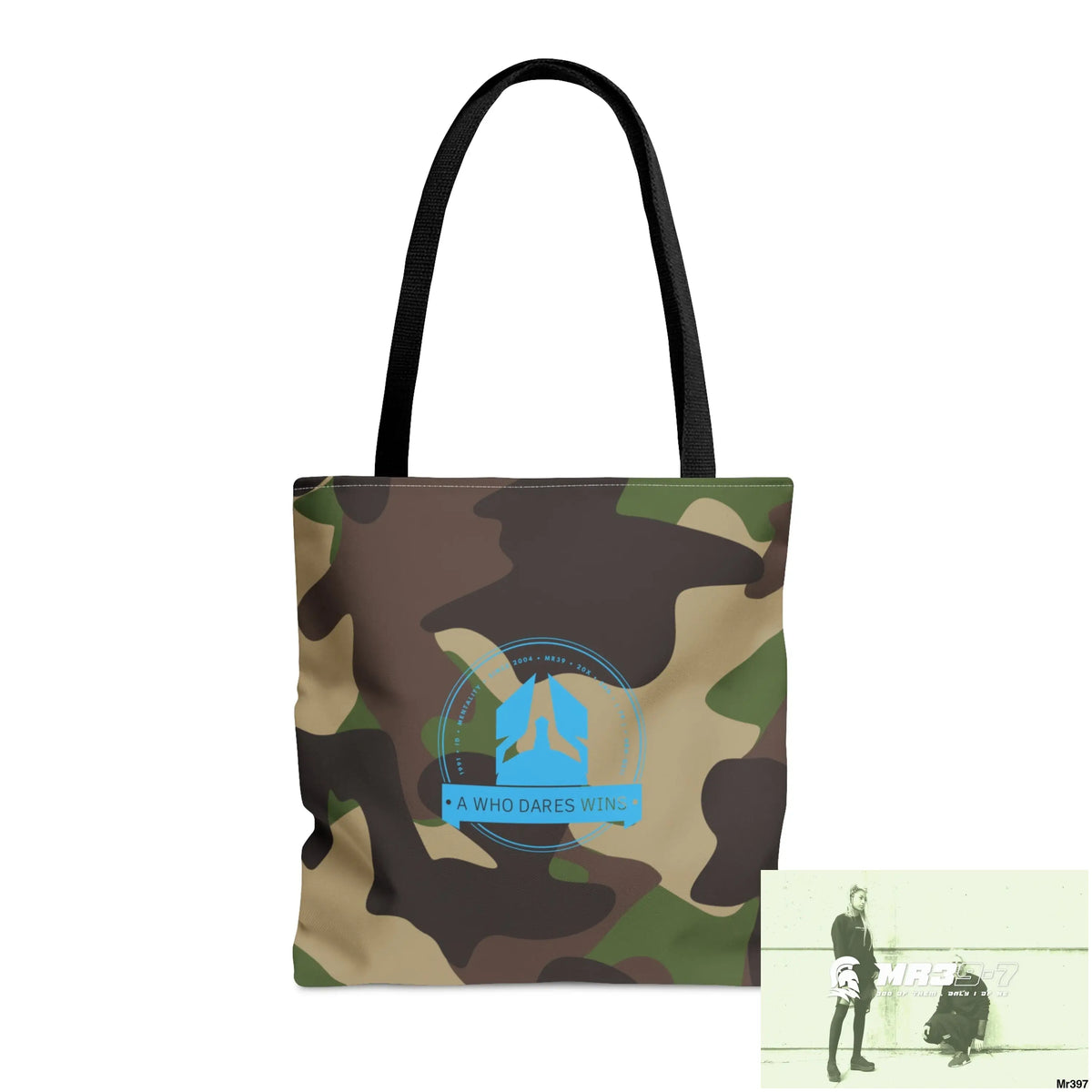 A1-Who Dares Wins Camo Tote Bag (AOP) Medium Bags