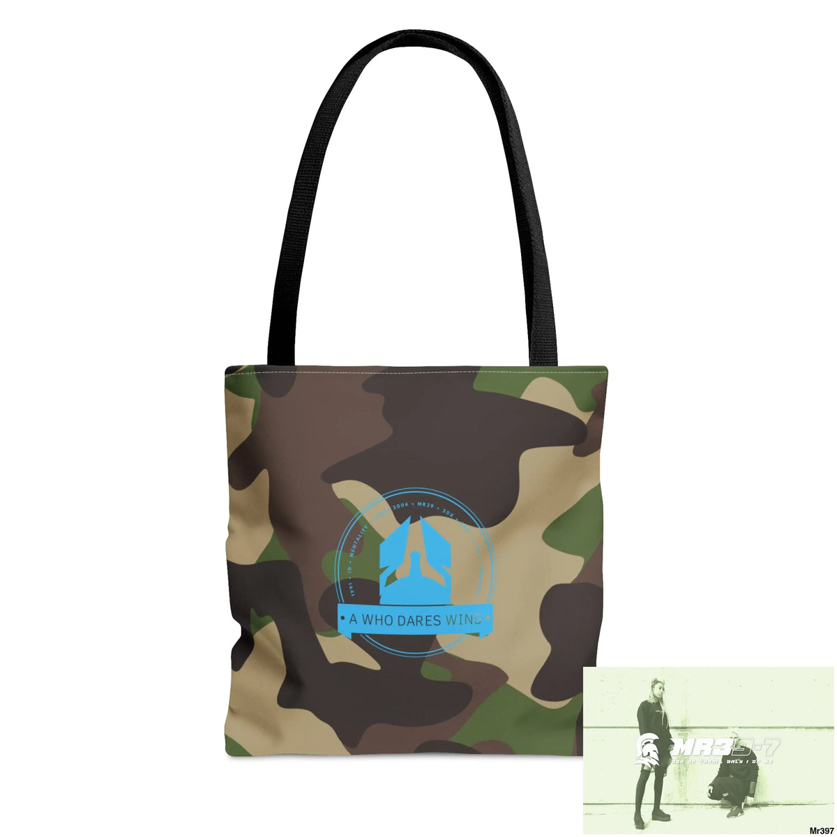 A1-Who Dares Wins Camo Tote Bag (AOP) Small Bags