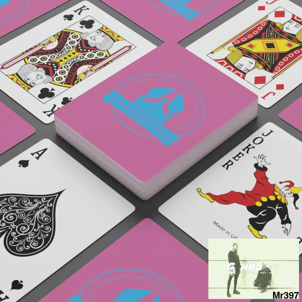 A1--Who Dares Wins Custom Poker Cards 2.47’’ x 3.47’’ / White / Semi Glossy Paper products